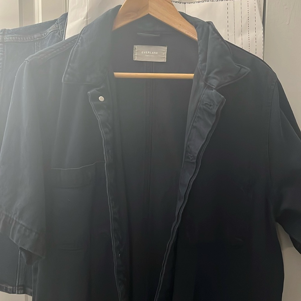 Everlane The Supersoft Jean Coverall Jumpsuit in Ink Wash 16 NWT